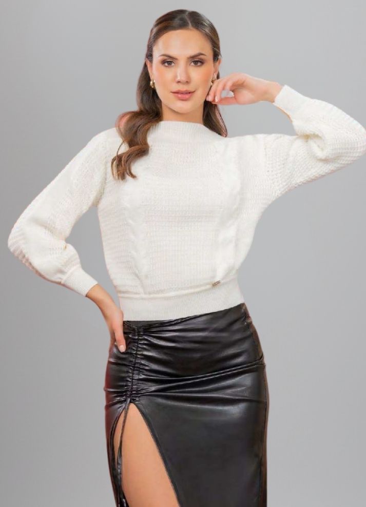 Suéter oversize cuello redondo