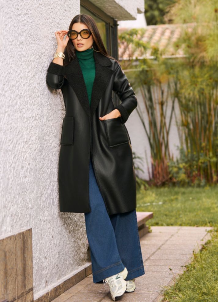 Gabán con solapa cuertotex ovejero - Ropa Colombiana by Victoria Herrera