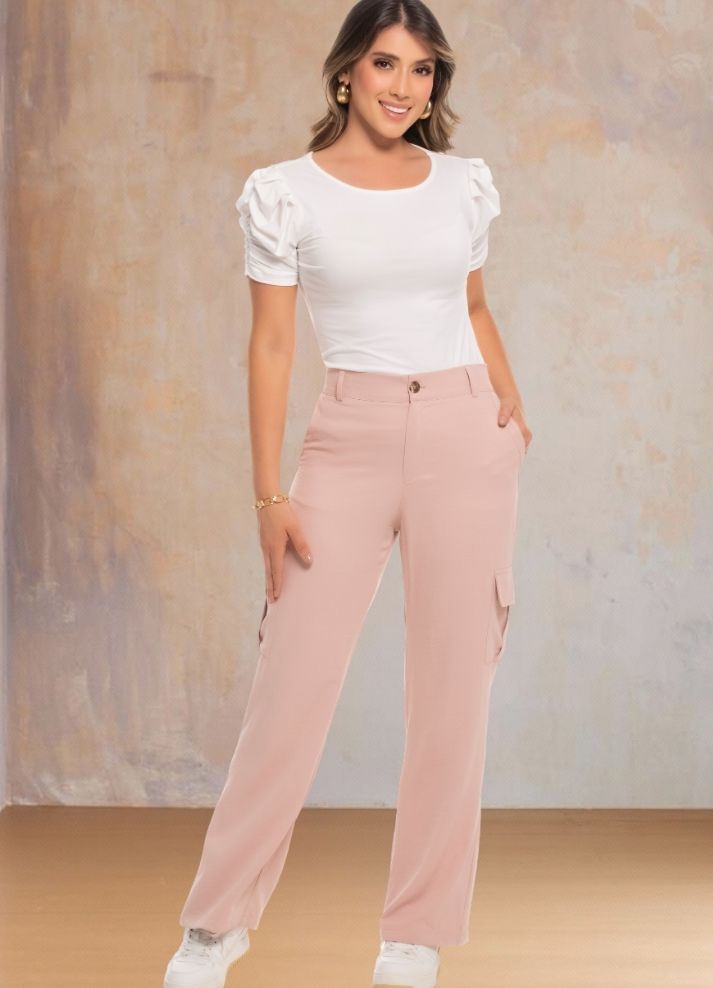 Pantalón cargo bota ancha - Ropa Colombiana by Victoria Herrera