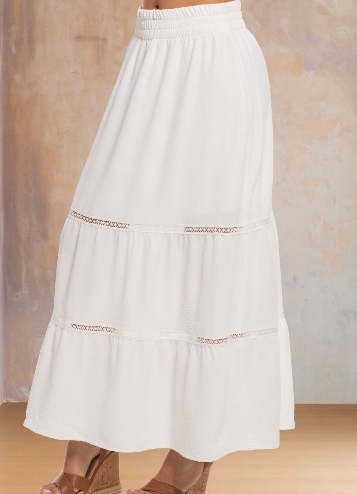 Falda larga escalerilla - Ropa Colombiana by Victoria Herrera