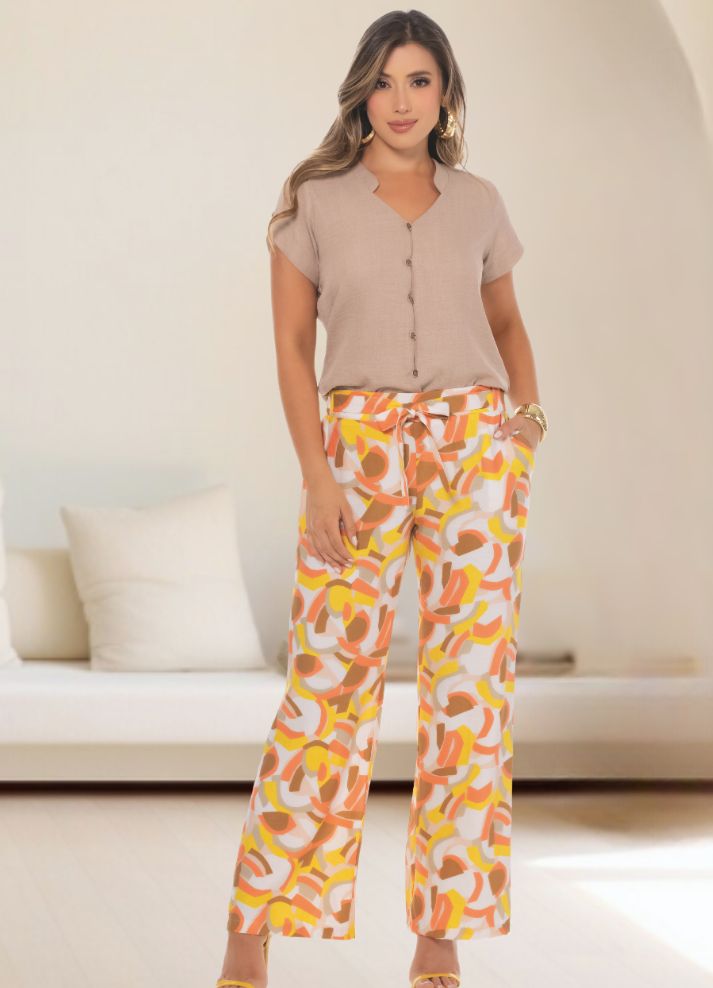 Pantalón palazzo estampado