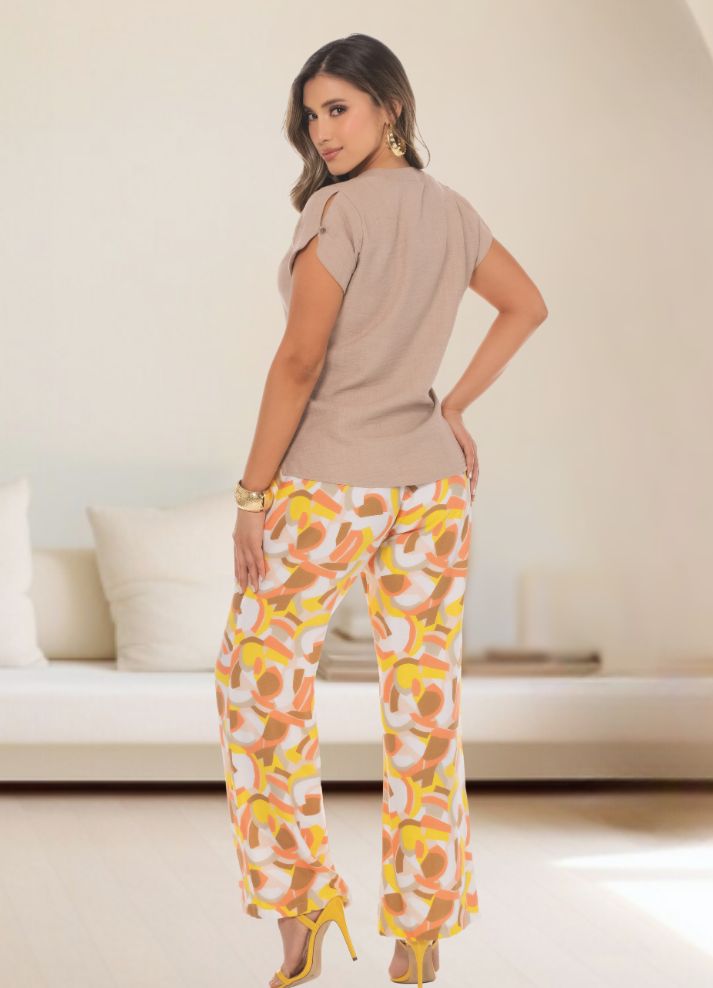 Pantalón palazzo estampado