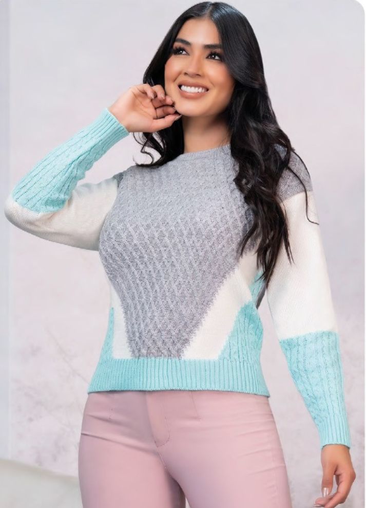 Suéter cuello redondo