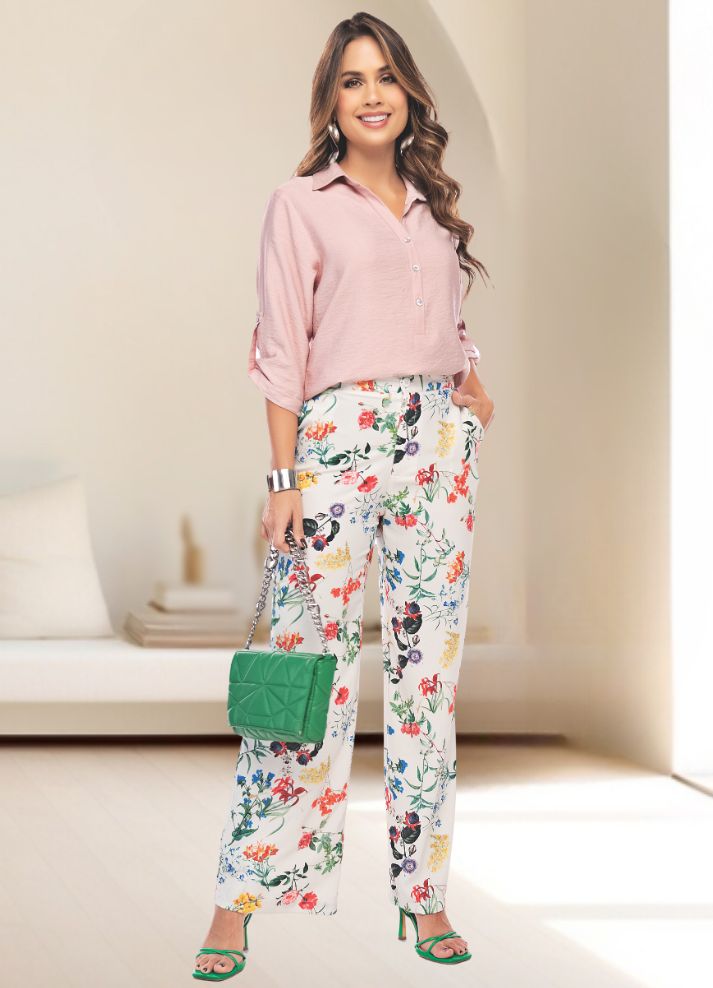 Pantalón palazzo estampado