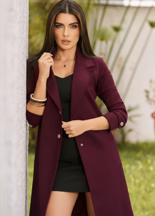 Gabán largo botones dorados - Ropa Colombiana by Victoria Herrera