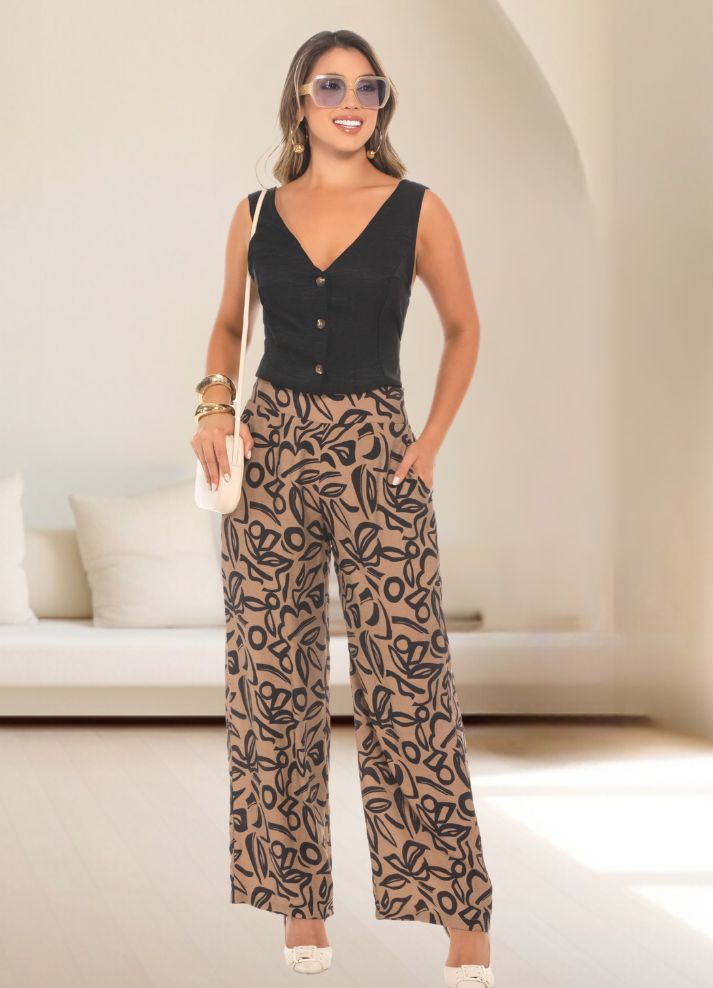 Pantalón palazzo estampado