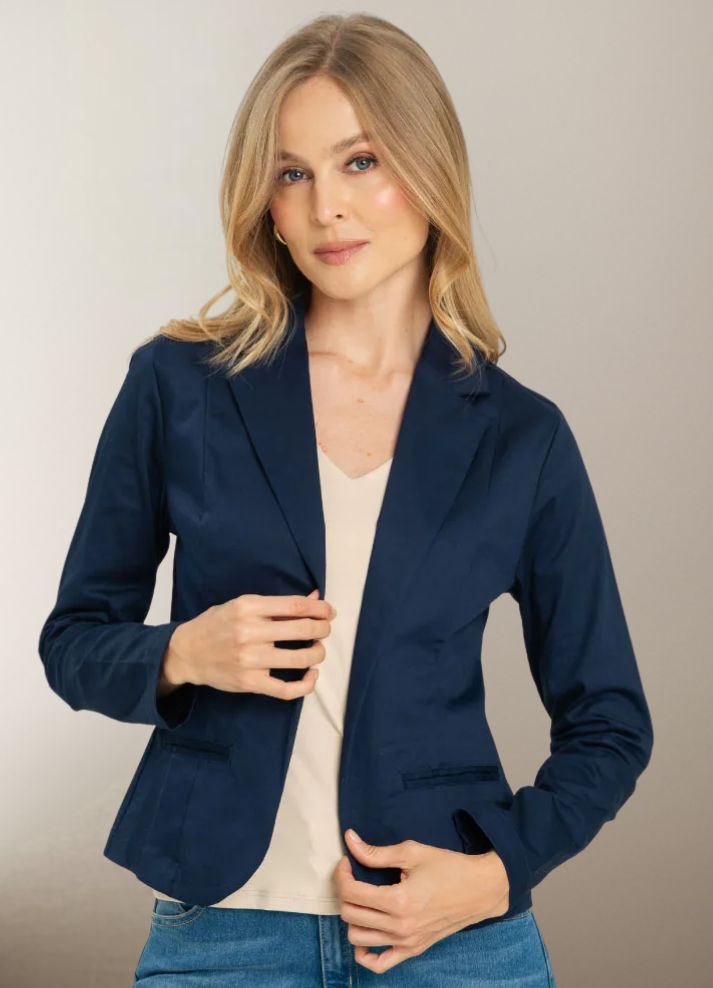 Blazer corto cuello solapa - Ropa Colombiana by Victoria Herrera