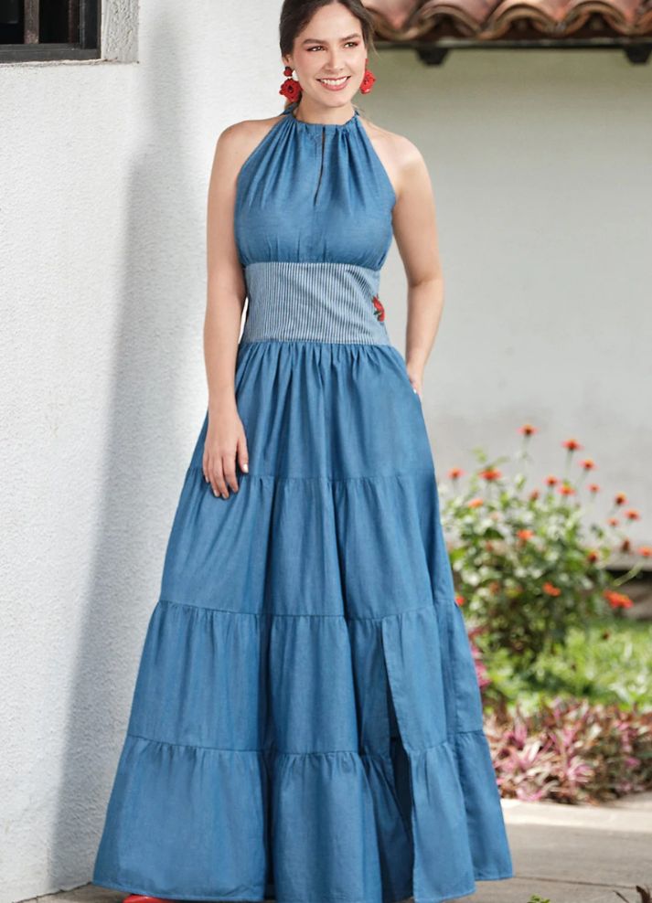 Vestido largo halter
