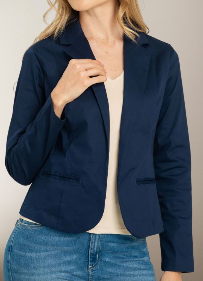 Blazer corto cuello solapa - Ropa Colombiana by Victoria Herrera