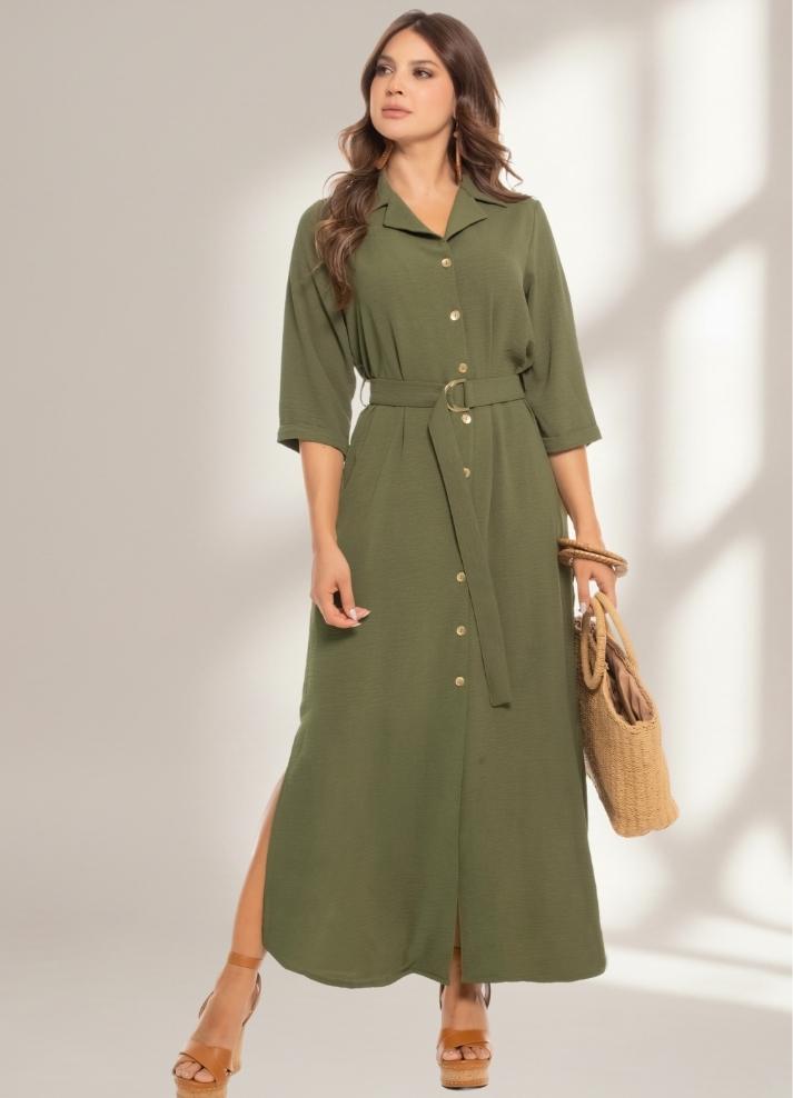 Vestido largo manga 3/4 - Ropa Colombiana by Victoria Herrera