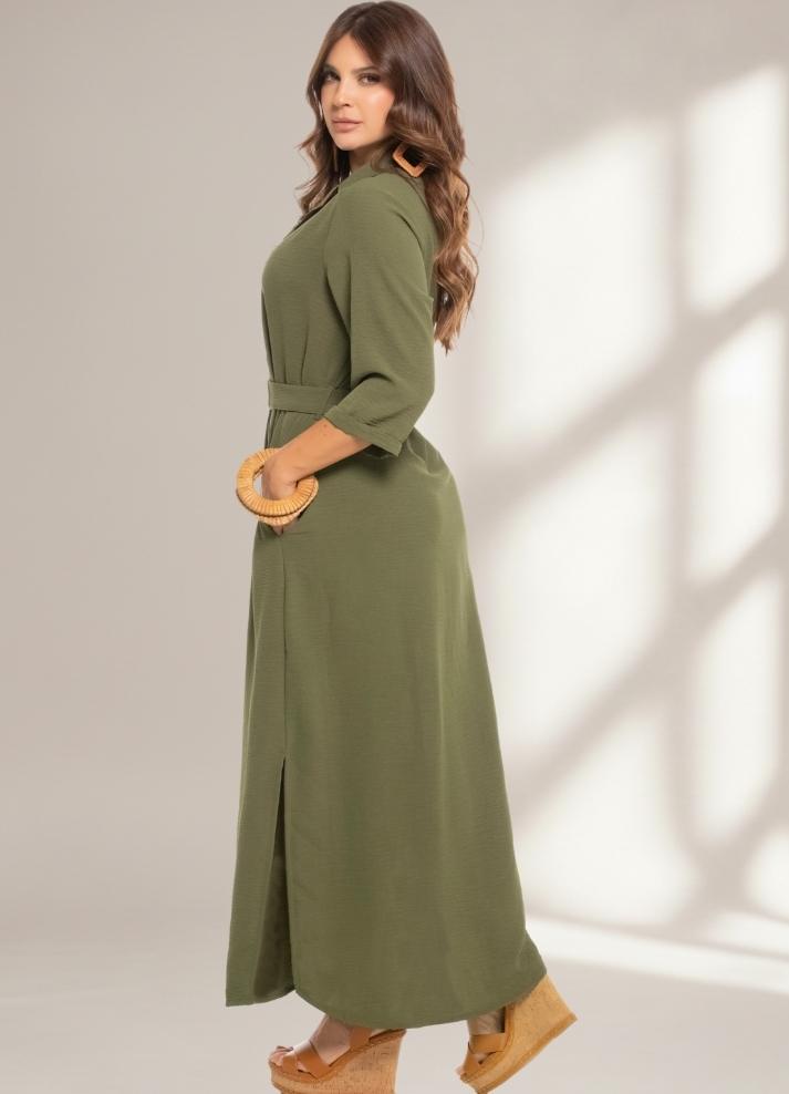 Vestido largo manga 3/4