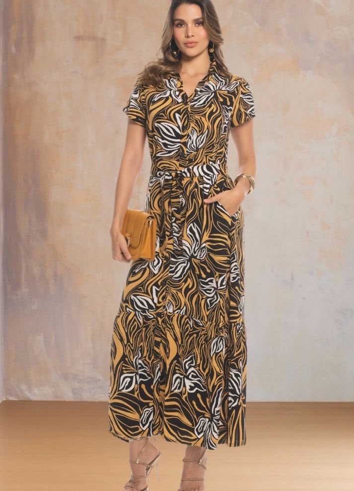 Vestido largo tipo kimono