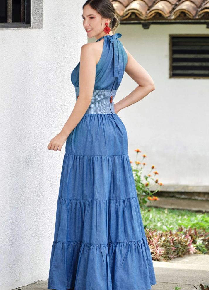 Vestido largo halter