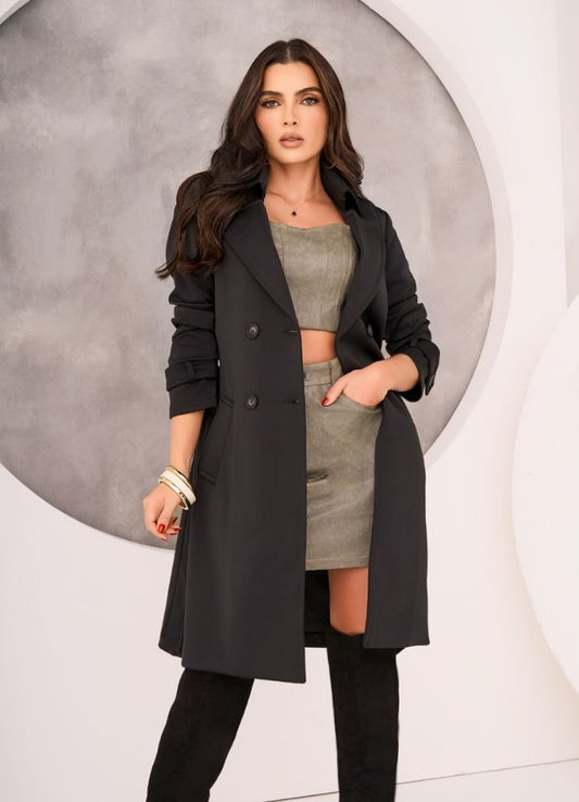Gabardina cuello solapa - Ropa Colombiana by Victoria Herrera