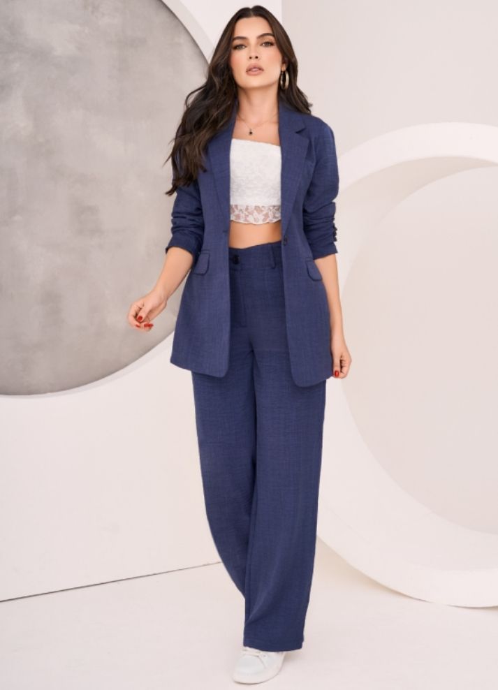 Set blazer y pantalón en lino