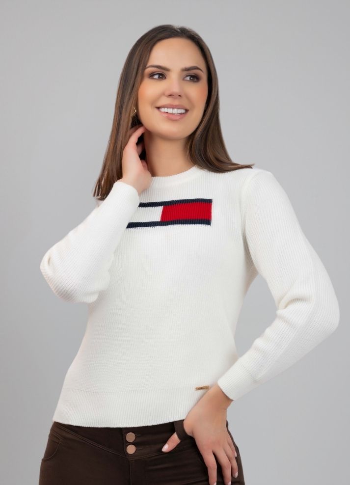 Suéter cuello redondo