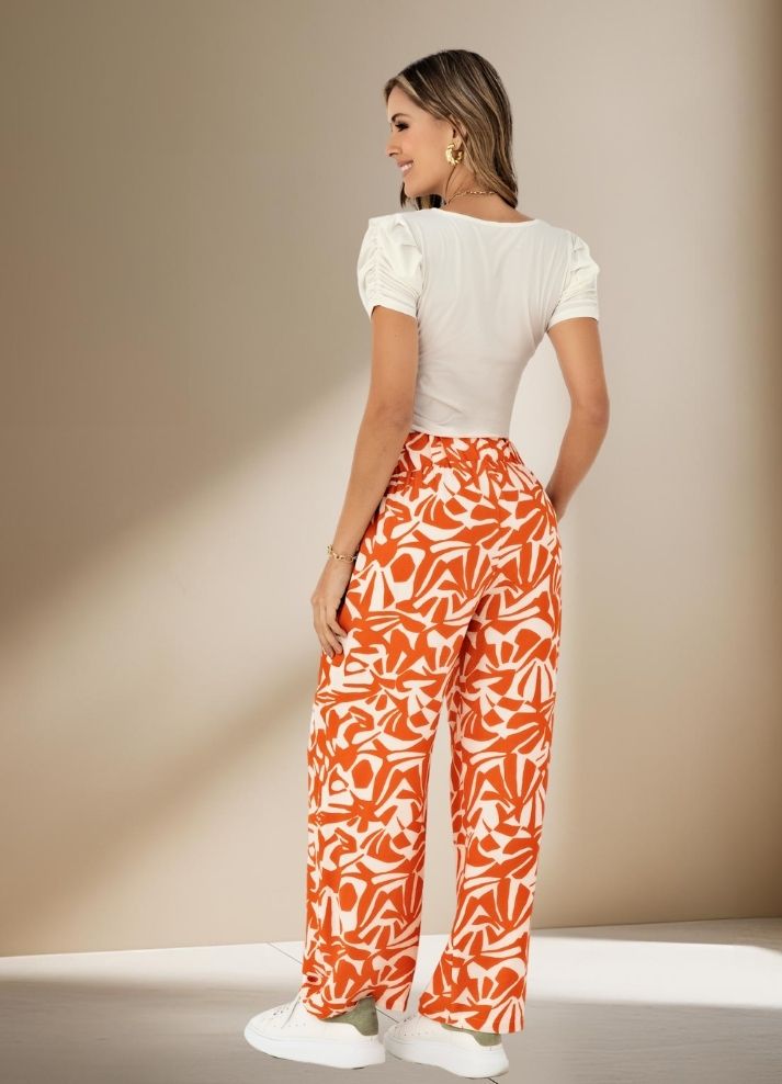 Pantalón palazzo estampado