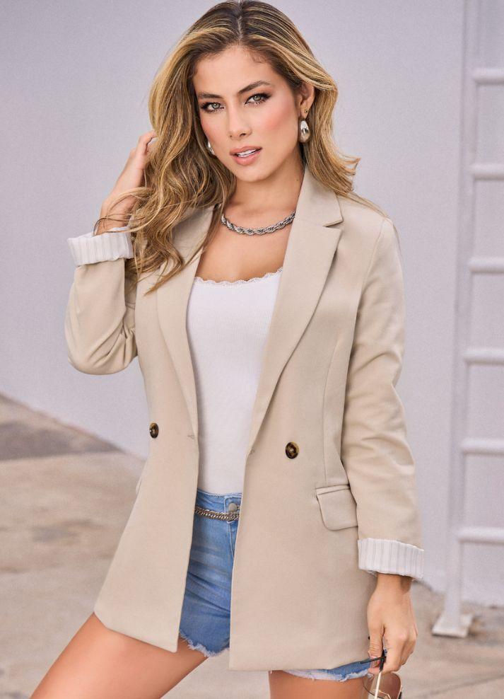 Blazer con solapa - Ropa Colombiana by Victoria Herrera