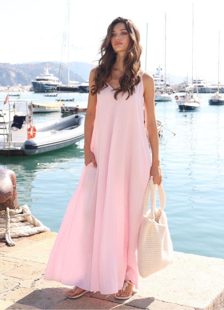 Vestido largo de tirantes - Ropa Colombiana by Victoria Herrera