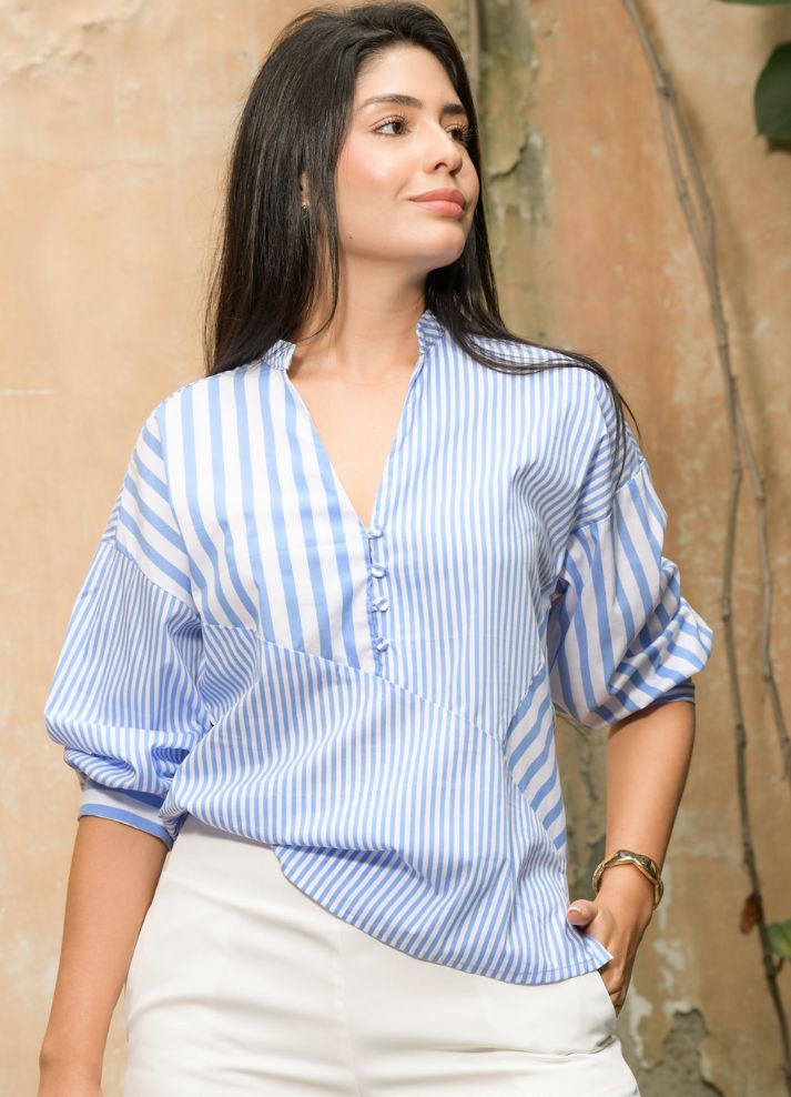 Blusa cuello mao mangas 3/4