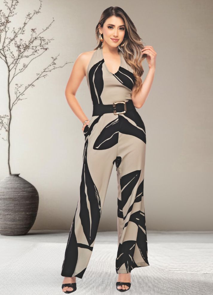 Long halter neck jumpsuit