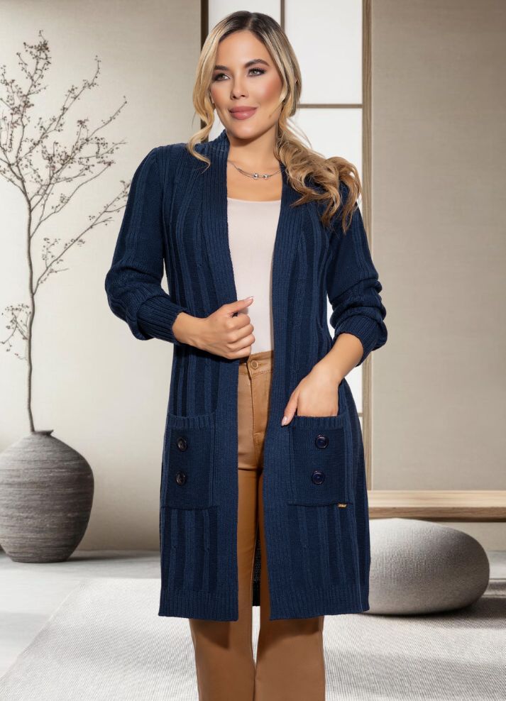 Long open cardigan