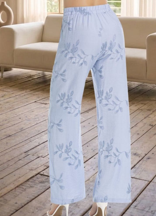 Pantalón palazzo bordado