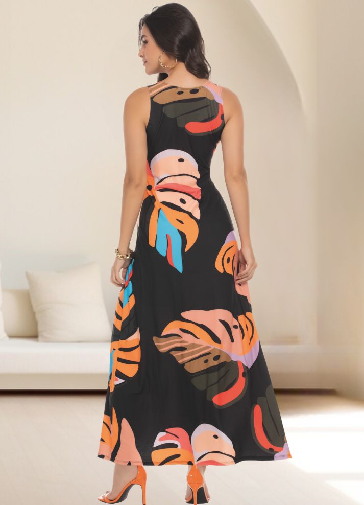 Vestido largo estampado
