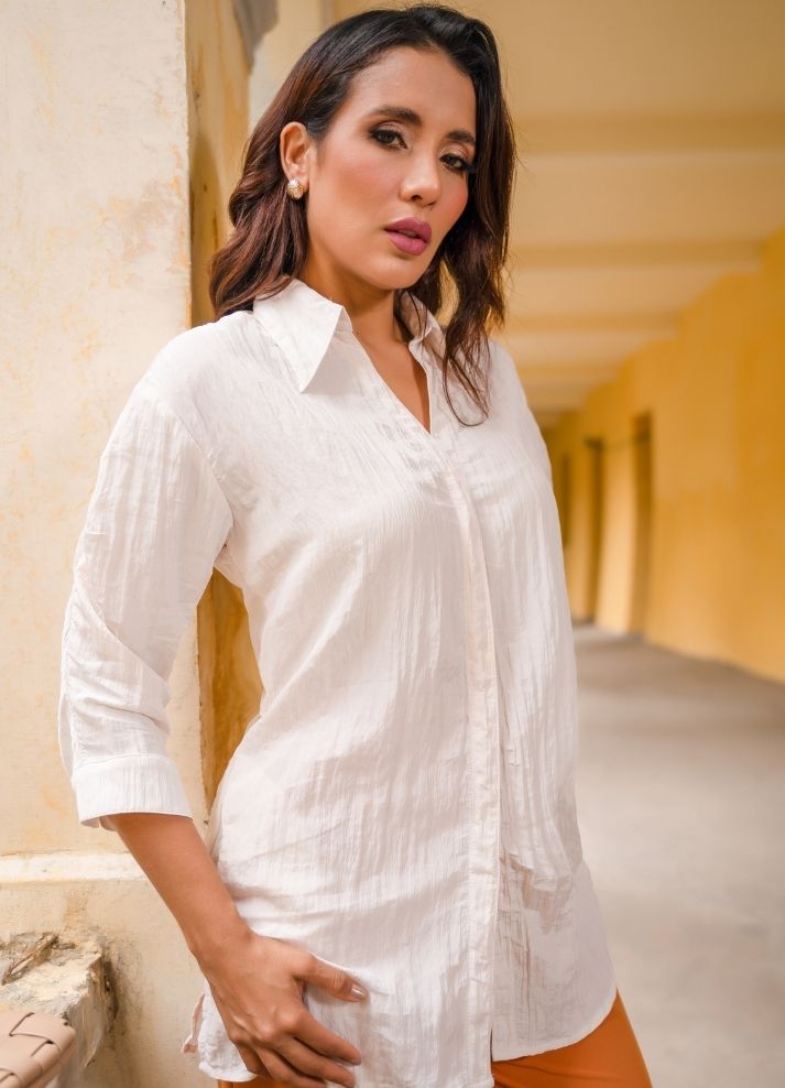 Blusón camisero manga 3/4