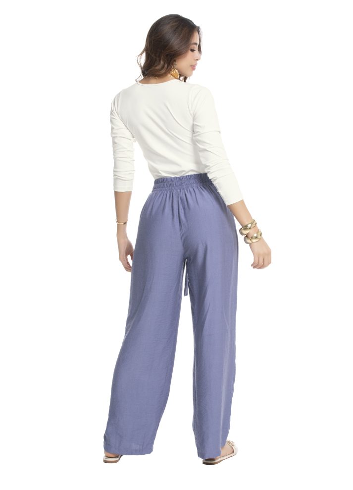 Pantalón bota ancha con cinturón Azul Índigo