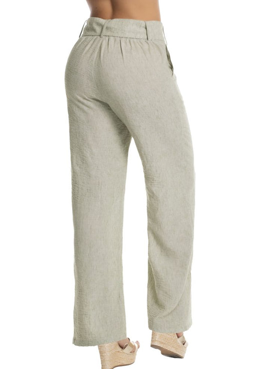 Pantalón bota ancha pretina alta
