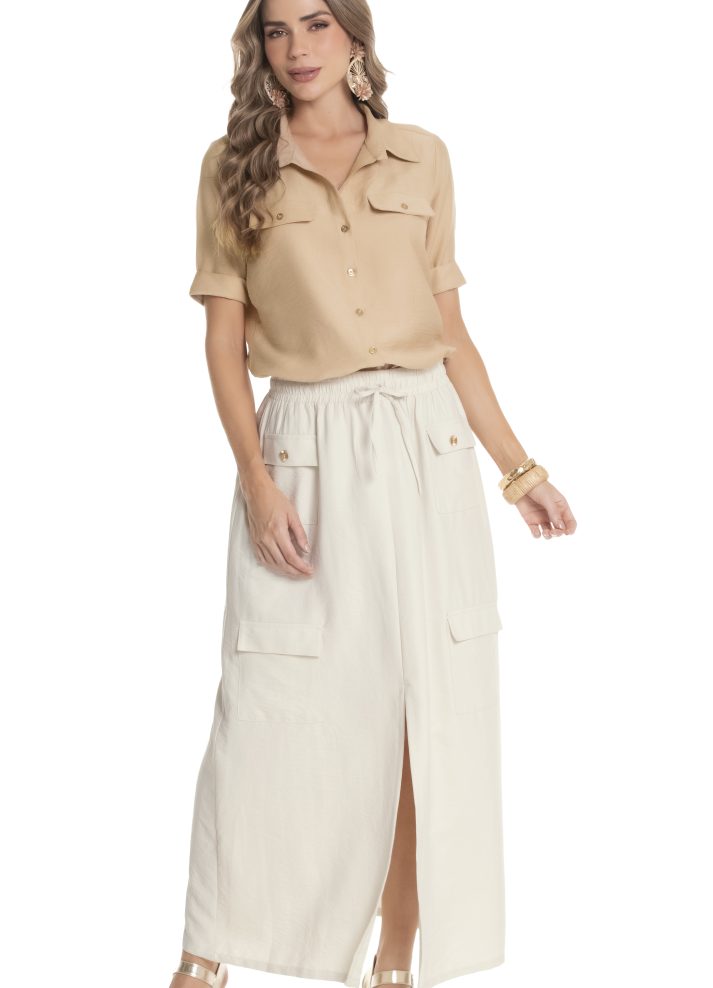 Falda larga tipo cargo