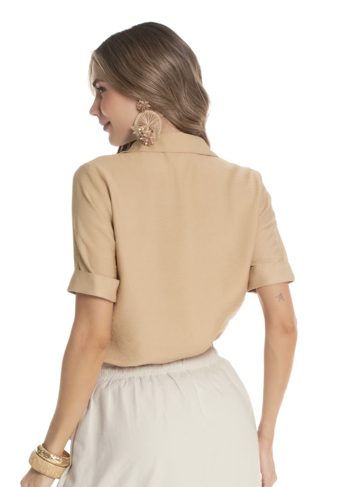 Camisa manga corta cuello camisero