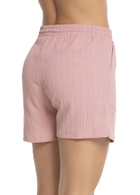 High-waisted shorts with pockets made of rayon viscose