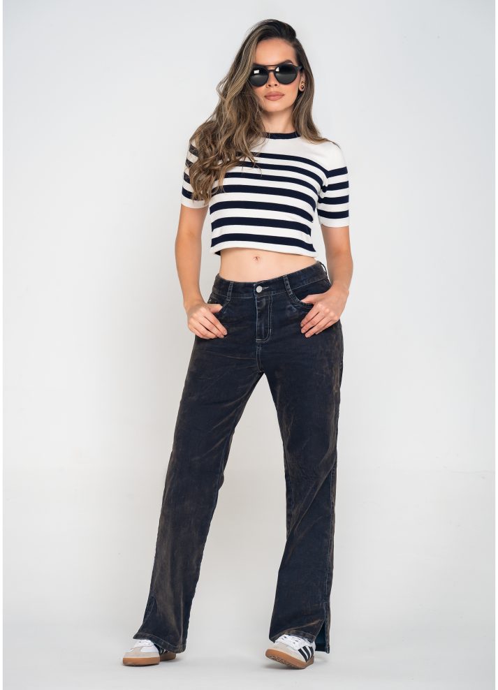 Blusa manga corta cuello redondo