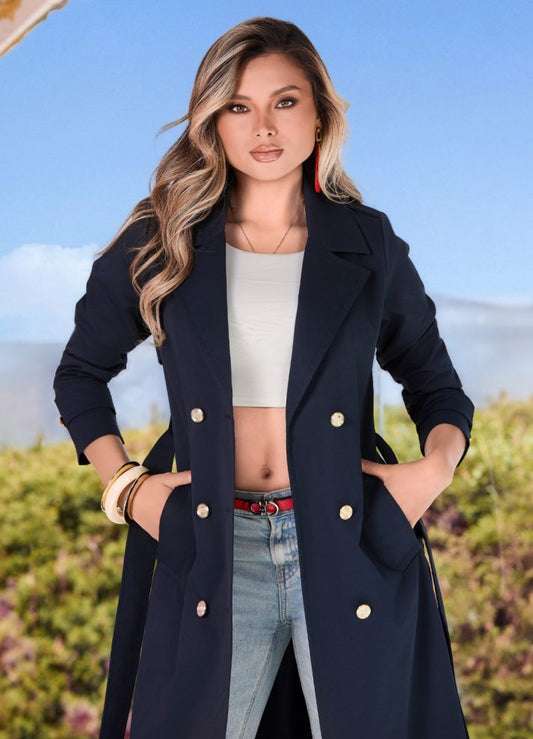 Gabardina cuello solapa