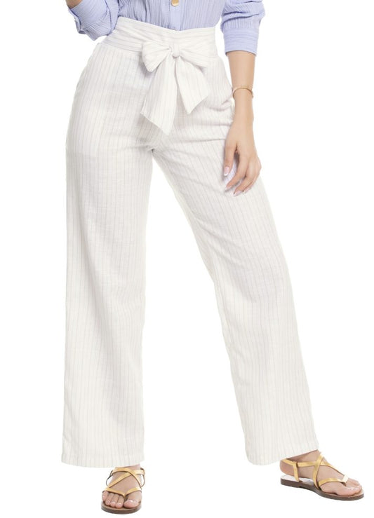 Pantalón palazzo con cinturón integrado