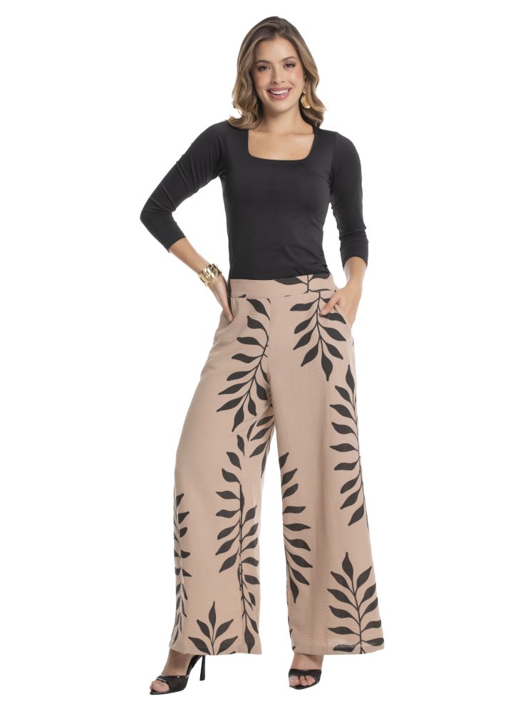 Pantalón bota ancha con cinturón
