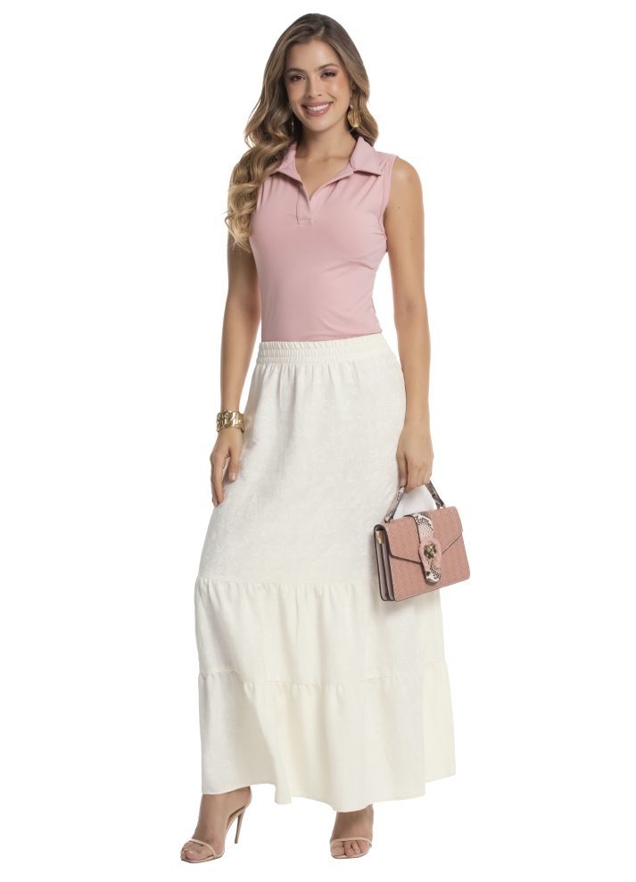 Blusa manga sisa cuello camisero