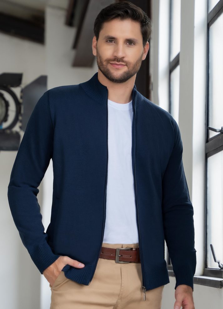 Chaqueta para hombre con bolsillos en tejido