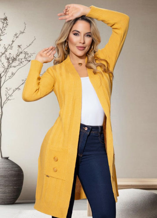 Long open cardigan