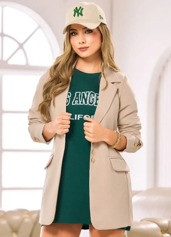 Blazer con solapa - Ropa Colombiana by Victoria Herrera