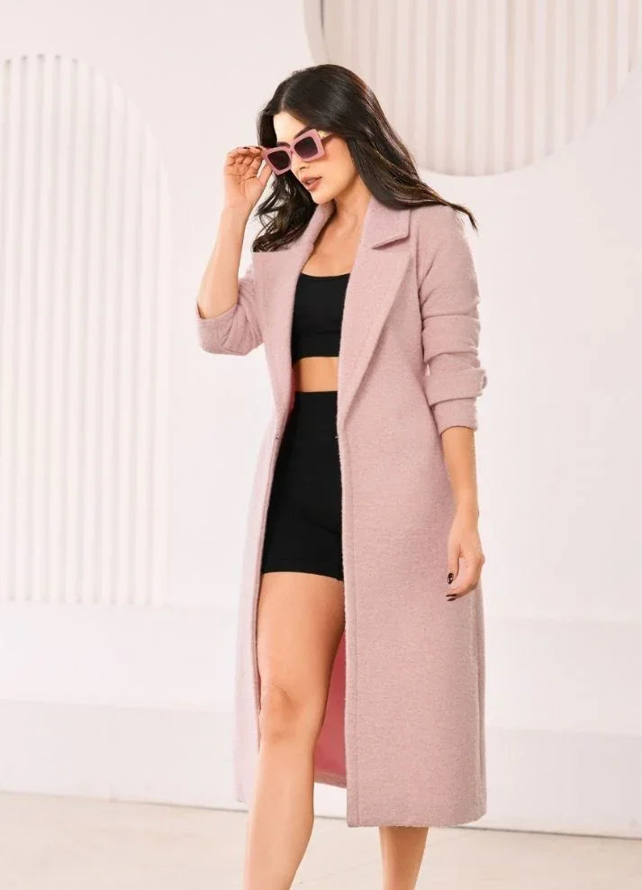 Gabán rosado en paño - Ropa Colombiana by Victoria Herrera