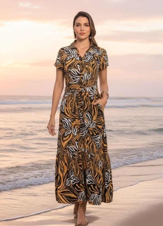 Vestido largo tipo kimono