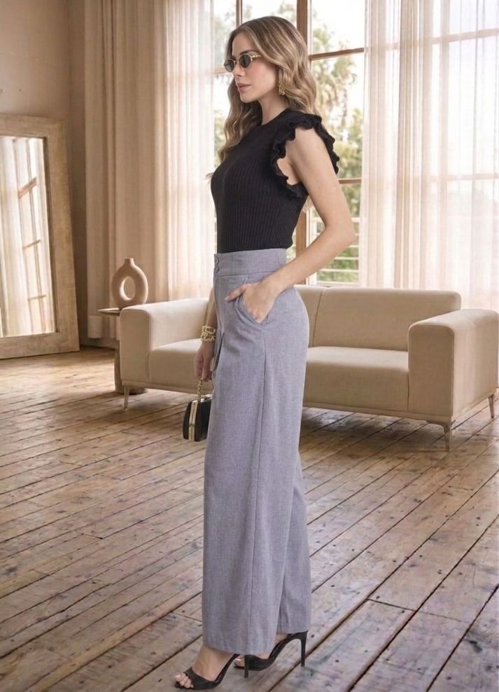 Pantalón palazzo con prenses