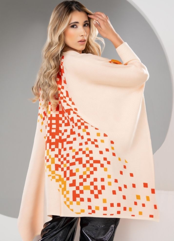 Ruana con mangas y girasol