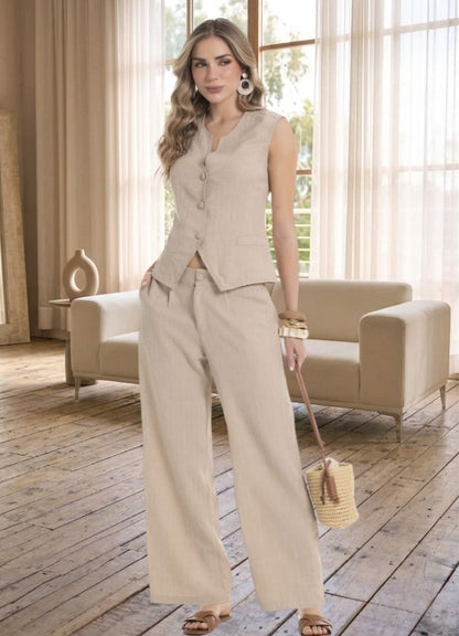Pantalón bota ancha pretina alta
