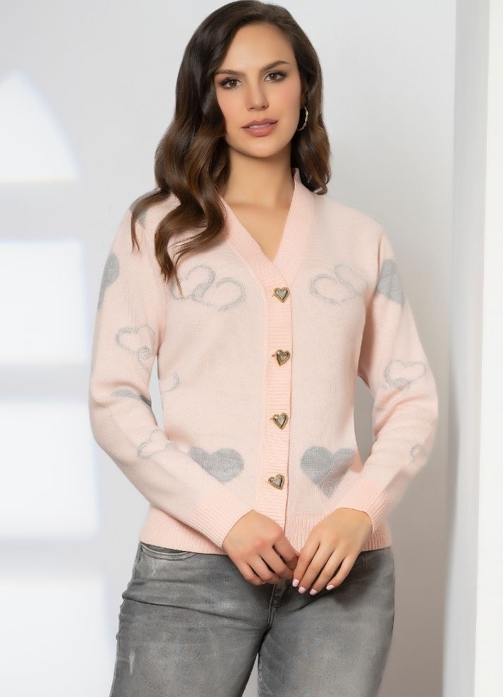 Suéter Cardigan corazones