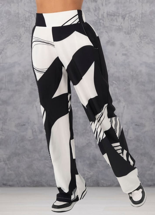 Printed wide leg trousers