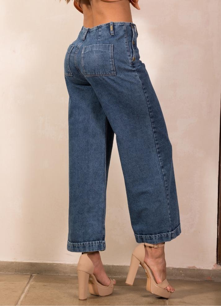 Jean culotte, bota ancha